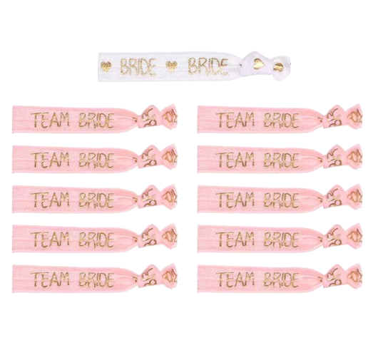 Pink and White Hen Party Wristbands